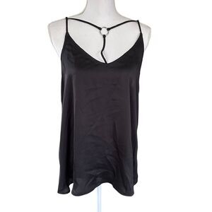143 Story Los Angeles Black Ring Strap Cami Slip Tank Top Women’s Size L